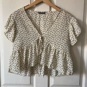 Polka Dot Ruffled Top